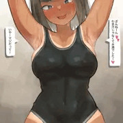 水も滴るスク水日焼け女子