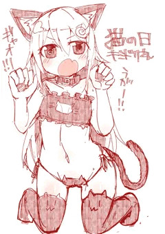 ねこの日キミドリさんのお尻の尻尾引っこ抜き隊