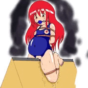 ロリボテスク水緊縛三角木馬