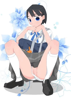 少しだけ見せてくれる女の子♪