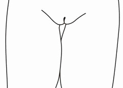 木々の間で踊る人