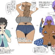 そばかす地味子留学ヤク漬け黒ギャル化漫画 キャラ案
