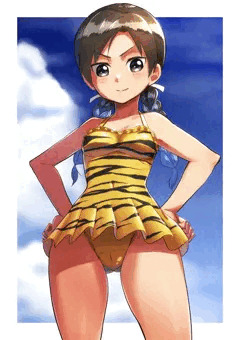 [Skeb]虎柄水着三隅さんと乳吸われ三隅さん
