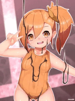 ミソギちゃんにチョコかける