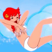 半裸メグちゃん。