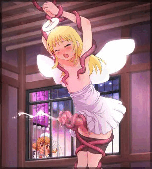 触手プレイ中のクリムくん（とそれを覘くメイドリーさん）