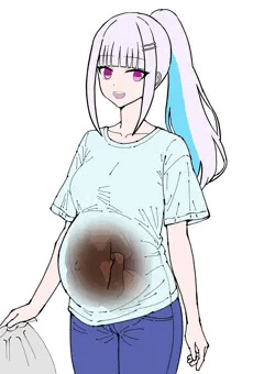 妊婦リゼ_朝ゴミ出しで会う若奥様のお腹にいるのは異色の巨大児