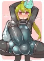 ぴっちりキミドリさんのふたなり射精