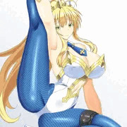 開脚バニ上