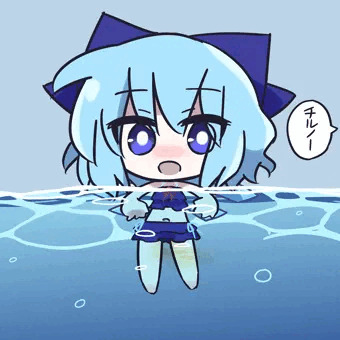 プールでおしっこしてるチルノ
