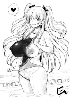 競泳水着金髪巨乳ハーフ女子