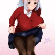 めっちゃ頼んだらたくし上げタイツ見せしてくれる娘