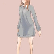 ロングセーターのお姉さん