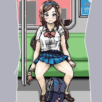 対面のJKがパンツ見せてきた