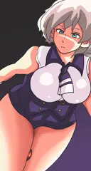 ムジナの太ももで遊ぶ