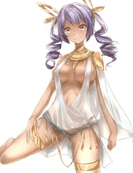 褐色ツインテールくるくる髪
