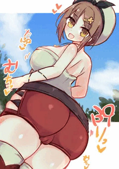 ふともも錬金術師のむちむちホットパンツお漏らし