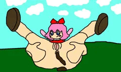 Ribbon Poops Outside 