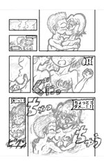 漫画「水泳部男女が裸でプールに入る話」１６ページ（下描き）