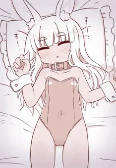 寝ているバニーさんに…
