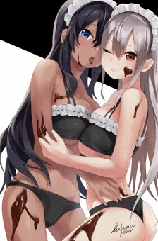 褐色メイドとTSおじさん(美少女)