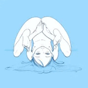逆さになって。