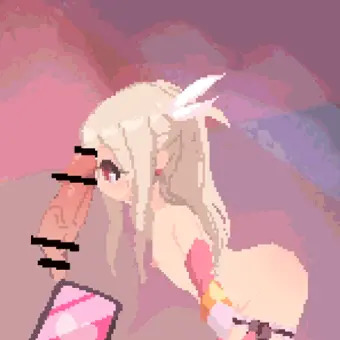 イリヤが顔を棒にすりすりくんくんするアニメ