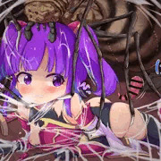 蜘蛛の魔物に捕らわれた戦士ちゃん
