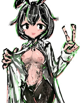 逆バニー白衣