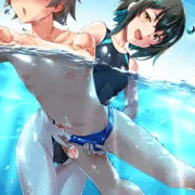 プールでいたずら