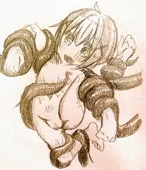 触手に絡まれるリロちゃん