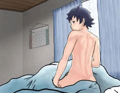 服も着らんと寝てしもうたね