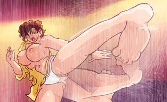 引き裂かれたパジャマで百烈脚！