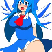 パンチラして見られて赤くなる大人チルノちゃん的な絵