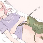 寝ている女の子に巨大蟲が産卵…
