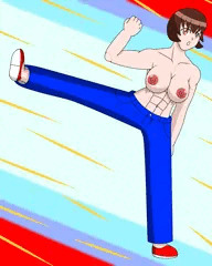 千堂つぐみ全色ズボン左向け右足キック全身絵