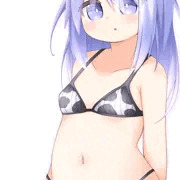 リブ生地牛水着