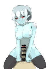 青肌エルフのお姉さん