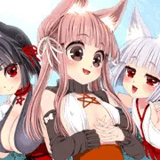 のじゃロリババア狐さま　クロ様・モモ様・シロ様（壁紙あり）
