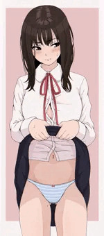 恥ずかしがりながらパンツ見せてくれる子