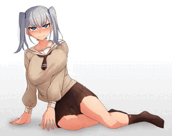 銀髪ツインテJKちゃん