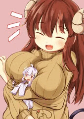 よりしろちゃんをぎゅーってするシャミ子