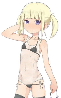 えっちな水着で水泳する子