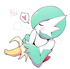 キスの日だったので果物のバナナにキスをするサーナイトさん