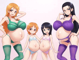ナミ、ロビン(母娘)ボテ並べ