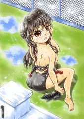 休憩中の女子水泳部員