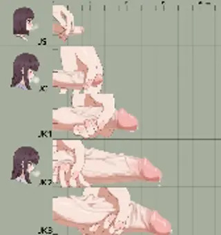 ハチナイ加奈子ちゃんの年別ふたなりオナニー(射精あり)