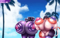 レイブンクマちゃん&ニャンスカル　エロビキニ
