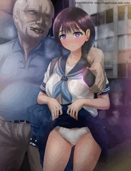 地図アプリ（？）を見せながら、ホテルへの道を尋ねるおじさんと制服少女
