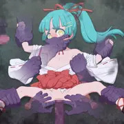巫女ヒロインピンチGIFアニメ